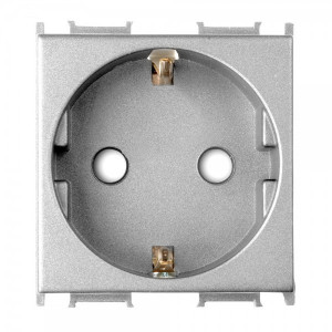 Prize si intrerupatoare, Priza standard german 2 module Thea Modular Panasonic, Argintie - savelectro.ro