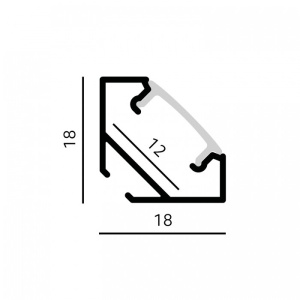 Profil Banda LED , De colt 18x18mm, Aluminiu + Alb, 2m, Kobi [2]- savelectro.ro