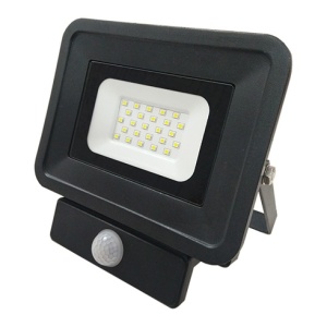 Proiector LED 20W, 1700 lm, lumina calda (2700 K), senzor de miscare, IP65, negru, Optonica