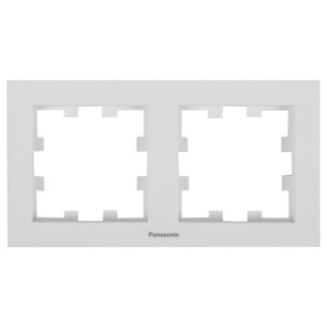 Prize si intrerupatoare Panasonic, Rama dubla orizontala, IP20, Seashell, Panasonic Karre Plus 55 Soft Touch - savelectro.ro