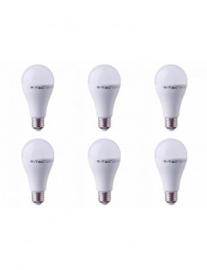 Set 6 becuri led E27, 15W(90W), lumina calda, 2700K, 1350 lm, V-TAC