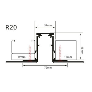 Sina magnetica, montaj incastrat, 1 metru, R20, Optonica [2]- savelectro.ro