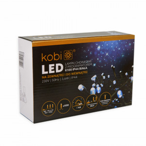 Sir luminos 100 leduri, 10 metri, 7 programe, 3.6W, lumina rece, Kobi [4]- savelectro.ro
