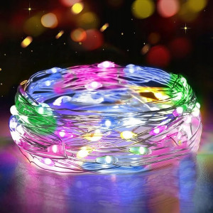 Instalatie de Brad, Sir luminos nanoLED, 100 leduri, 10 metri, alimentare cu baterii, RGB, Masterled - savelectro.ro