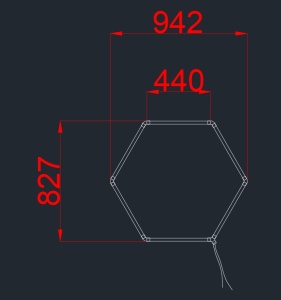 Sistem LED hexagonal decorativ 1HEX 42W, lumina rece (6000 K), 5040 lm, Optonica [3]- savelectro.ro