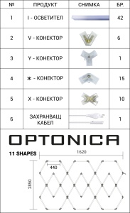 Sistem LED Honeycomb 428W, 11 forme, 51360 lm, lumina rece (6000 K), IP20, alb, Optonica [2]- savelectro.ro