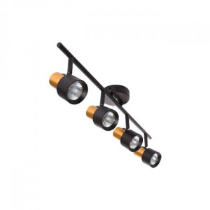 Spot 1252-LVT, orientabil, 4xGU10, negru+auriu, IP20, Masterled [1]- savelectro.ro