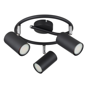Spoturi, Spot aplicat Allvi, 3xGU10, IP20, negru mat+crom, Globo Lighting - savelectro.ro