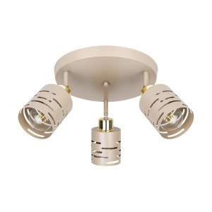 Spoturi, Spot aplicat Elen 3xE27, orientabil, rotund, IP20, bej+auriu, Masterled - savelectro.ro