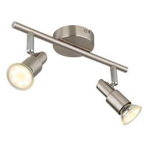 Spot aplicat Kinley, 2xGU10, IP20, nichel mat+crom, Globo Lighting