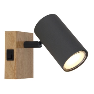 Spoturi, Spot aplicat Robby 1xGU10, orientabil, intrerupator, IP20, grafit+negru mat, Globo Lighting - savelectro.ro