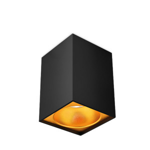 Spot Beta patrat, 1 bec, dulie GU10, auriu, negru, Braytron [1]- savelectro.ro