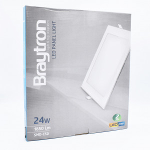 Spot led patrat, 24W, 1850 lm, lumina calda (3000K), 300x300 mm, IP20, alb, Braytron
