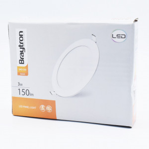 Spot led rotund incastrat 3W, 150 lm, IP20, lumina naturala (4000K), Ø85 mm, alb, Braytron