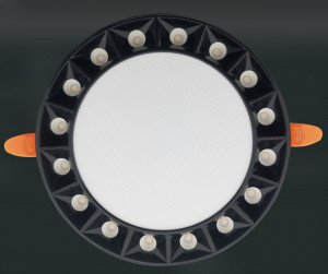 Spot led incastrat 16W Harley, lumina ajustabila(calda/rece), diametru 175mm, cleme montaj ajustabile(55-160mm), negru, Horoz [1]- savelectro.ro