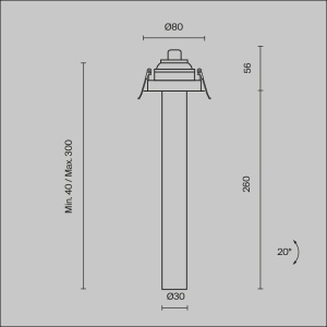 Spot LED incastrat Maytoni 7W, negru, 31.6cm lungime, 460lm, 3000K, C140RS-L300-7W3K-B [4]- savelectro.ro