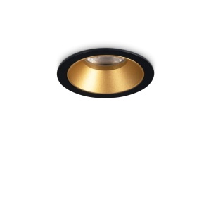Spot LED incastrat rotund Game Trim, 5.5W, 470lm, lumina calda (3000 K), negru-auriu, IP20, Ideal Lux