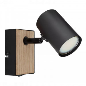 Spot Robby 57911-1BW, orientabil, 1xGU10, imitatie lemn+negru, IP20, Globo Lighting [2]- savelectro.ro