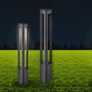 Stalp LED pentru exterior Dallas, 7W, 600lm, lumina calda (3000K), gri, Braytron [2]- savelectro.ro