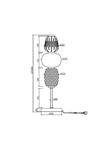 Veioza LED Pattern MOD267TL-L28G3K, cu intrerupator, 28W, 3800lm, lumina calda, IP20, aurie+alba+gri, Maytoni [4]- savelectro.ro