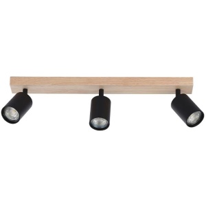 Aplice, Aplica de perete Dabi, 3xGU10, negru/lemn, Masterled - savelectro.ro