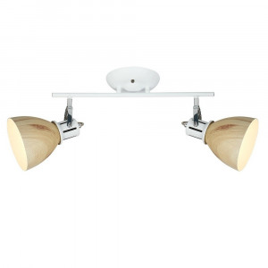 Corpuri de iluminat, Aplica Krater KL162009, 2xE27, alba+crom+naturala, IP20, Klausen - savelectro.ro