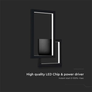Aplica LED 6842-VT, 20W, 2400lm, lumina calda, IP20, neagra, V-TAC [7]- savelectro.ro