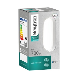 Aplica LED exterior 8W, lumina rece (6500 K), 700lm, IP54, alba, Braytron [5]- savelectro.ro