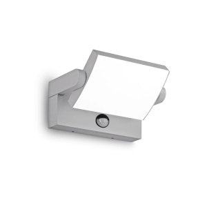 Aplice si felinare exterior, Aplica LED exterior Swipe 21W, 1390lm, lumina calda (3000 K), senzor miscare, IP54, gri, Ideal Lux - savelectro.ro