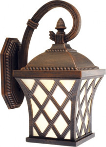 Aplice si felinare exterior, Aplica pentru exterior Jersey, 1 bec, dulie E27, maro, metal, sticla, Klausen - savelectro.ro