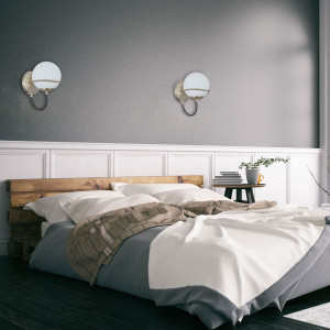 Aplica Serinity KL101052, 1xE14, alba+bronz antichizat, IP20, Klausen [4]- savelectro.ro