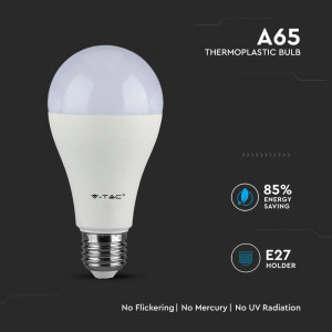Bec LED 15W(85W) V-TAC A60, E27, 1250 lm, lumina neutra (4000 K), clasa energetica F [6]- savelectro.ro