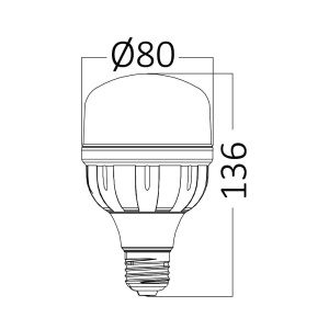 Bec led 20W(125W) Braytron, T80, E27, 1760 lm, lumina calda(3000K), clasa energetica E [4]- savelectro.ro