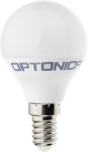 Becuri, Bec LED 5.5W, E14, G45, 450 lm, Optonica, lumina calda (2700 K), IP20, clasa energetica G - savelectro.ro