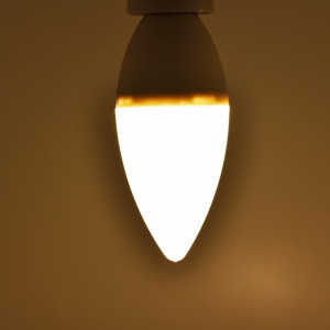 Bec led lumanare 5W (40W), E14, C37, 410lm, lumina calda (3000K), opal, Braytron