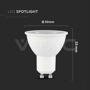 Bec LED 7.5W(70W), GU10, 610lm, lumina calda (3000 K), cip CREE, IP20, alb, V-TAC [4]- savelectro.ro