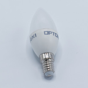 Bec led lumanare 6W (35W), E14, 480lm, lumina calda (2700K), opal, Optonica