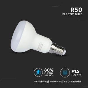 Bec led R50, cip Samsung, E14, 6W(40W), lumina calda, 470 lm, V-TAC [6]- savelectro.ro