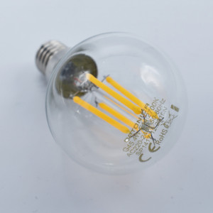 Bec led sferic Vintage filament 4W (27W), E14, G45, 400lm, dimabil, lumina calda (2700K), clar, Optonica