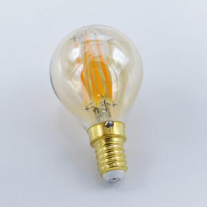 Bec led sferic Vintage filament 4W (27W), E14, G45, 400lm, lumina calda (2500K), auriu, Optonica
