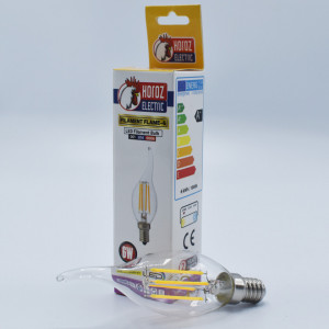 Bec led flacara Vintage filament 6W (48W), E14, 700lm, lumina calda (2700K), clar, Horoz Electric