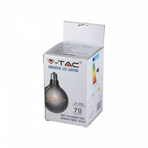 Bec LED Vintage filament Love V-TAC, 5W(30W), E27, G125, 70 lm, lumina calda (2200K), clasa energetica G [5]- savelectro.ro