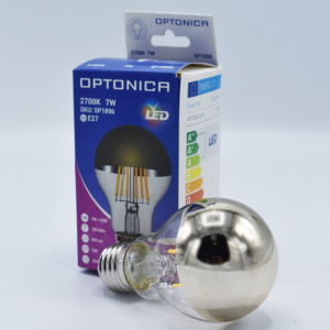 Bec led Vintage filament 7W (53W), E27, A60, 800lm, lumina calda (2700K), auriu, Optonica