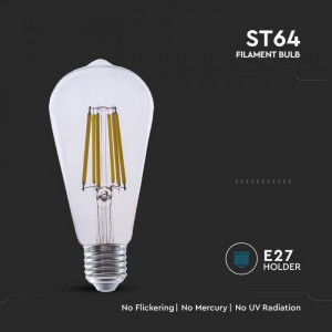 Bec LED Vintage V-TAC, ST64, E27, 4W(60W), 840 lm, lumina calda (3000K), clasa energetica A [6]- savelectro.ro