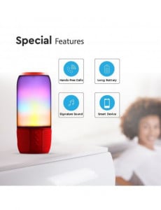 Boxa Bluetooth LED RGB portabila, slot microSD, jack 3.5mm, 3 ore, rosie, V-TAC [4]- savelectro.ro