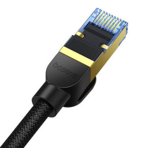 Cablu de rețea Ethernet RJ45, cat.7, 10Gbps, 20m, împletit, negru, Baseus [4]- savelectro.ro