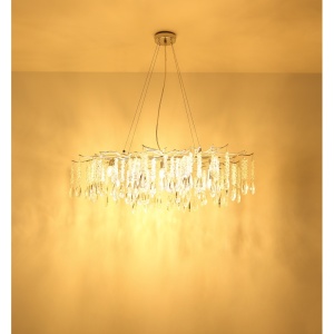 Candelabru Kinga 12xE14, cristale, 120 cm, IP20, argintiu, Globo Lighting [7]- savelectro.ro