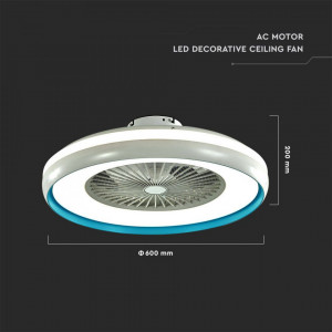 Candelabru LED VT-7934, cu ventilator, telecomanda, 35W, 3000lm, lumina rece, neutra, calda, albastru, IP20, V-TAC [5]- savelectro.ro