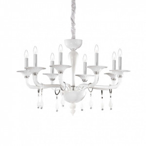 Candelabru Miramare 068190, 8xE14, alb+transparent, IP20, Ideal Lux [1]- savelectro.ro