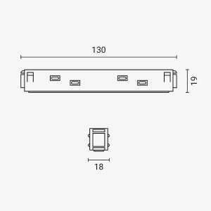 Conector drept pentru sina magnetica M20/M35, alb, Optonica [2]- savelectro.ro